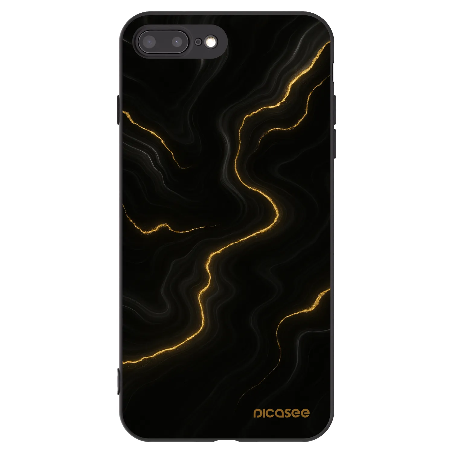 Picasee crna silikonska maskica za Apple iPhone 8 Plus - Thunder