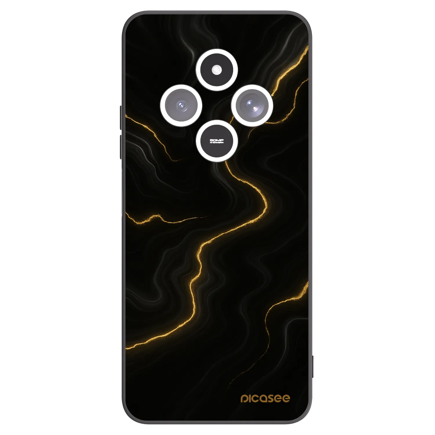 Picasee crna silikonska maskica za Xiaomi Redmi 14C - Thunder