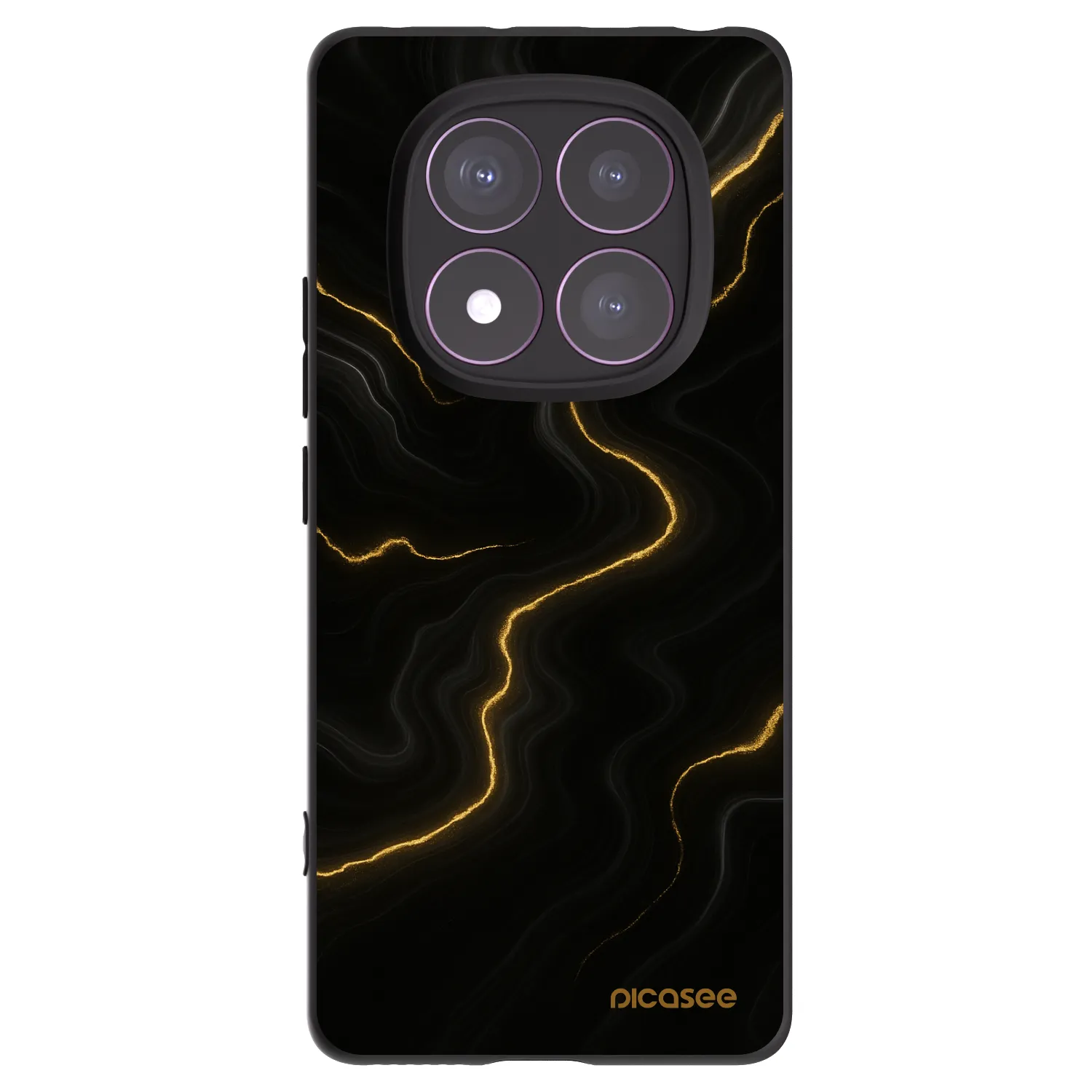 Picasee crna silikonska maskica za Xiaomi Redmi Note 14 Pro 4G - Thunder