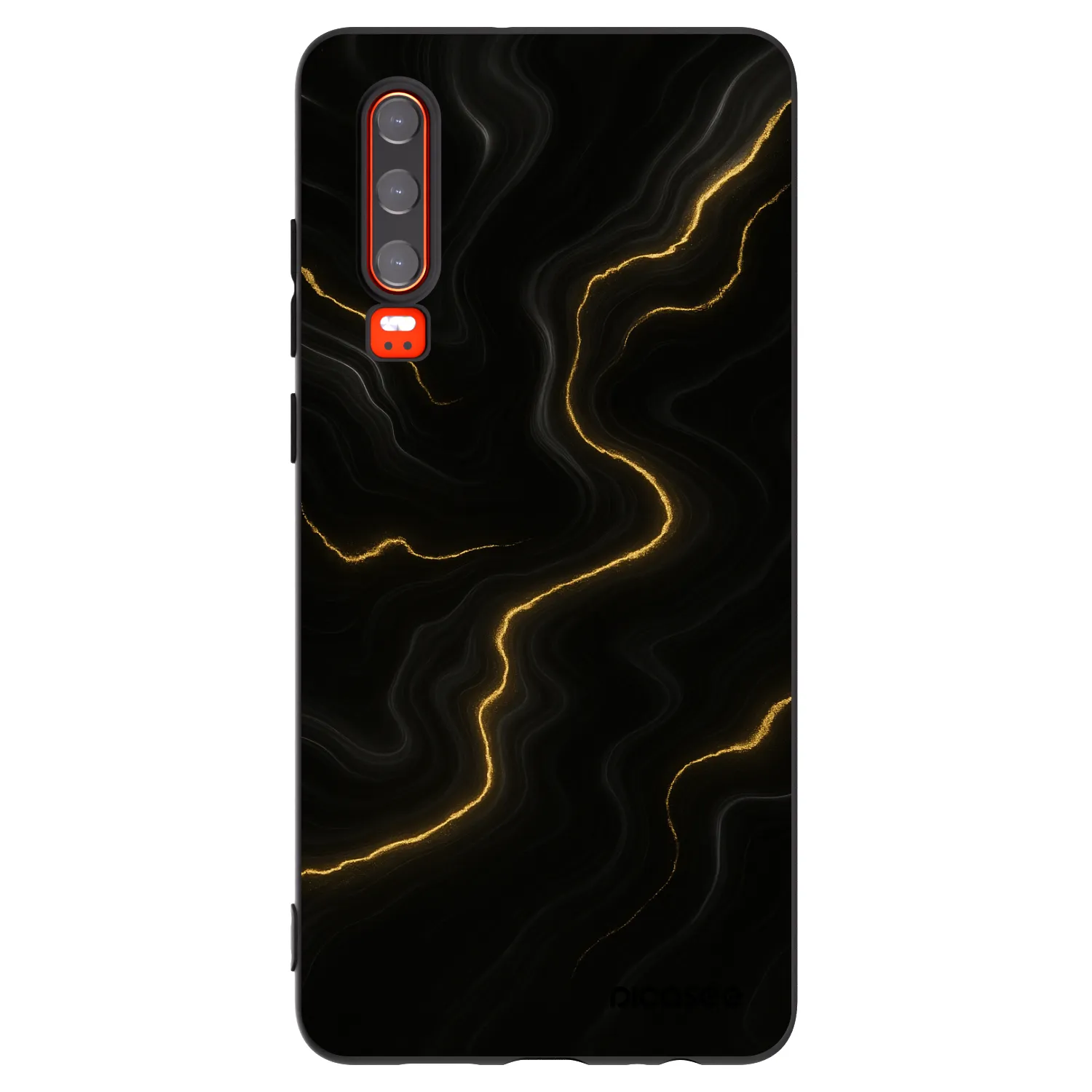 Picasee crna silikonska maskica za Huawei P30 - Thunder