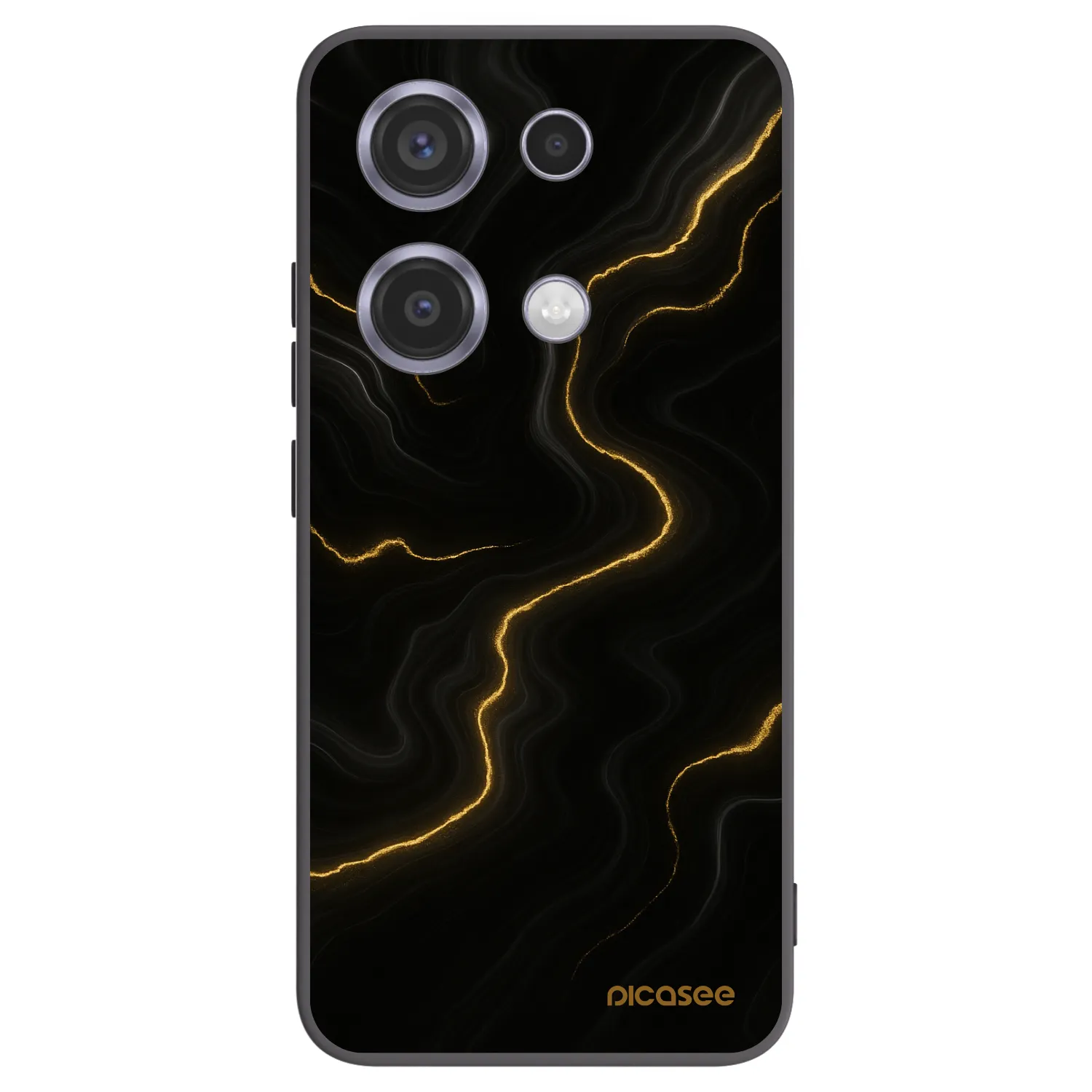 Picasee crna silikonska maskica za Xiaomi Redmi Note 14S - Thunder