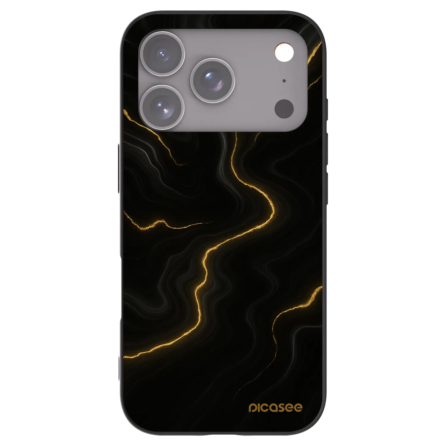 Picasee crna silikonska maskica za Apple iPhone 18 Pro - Thunder
