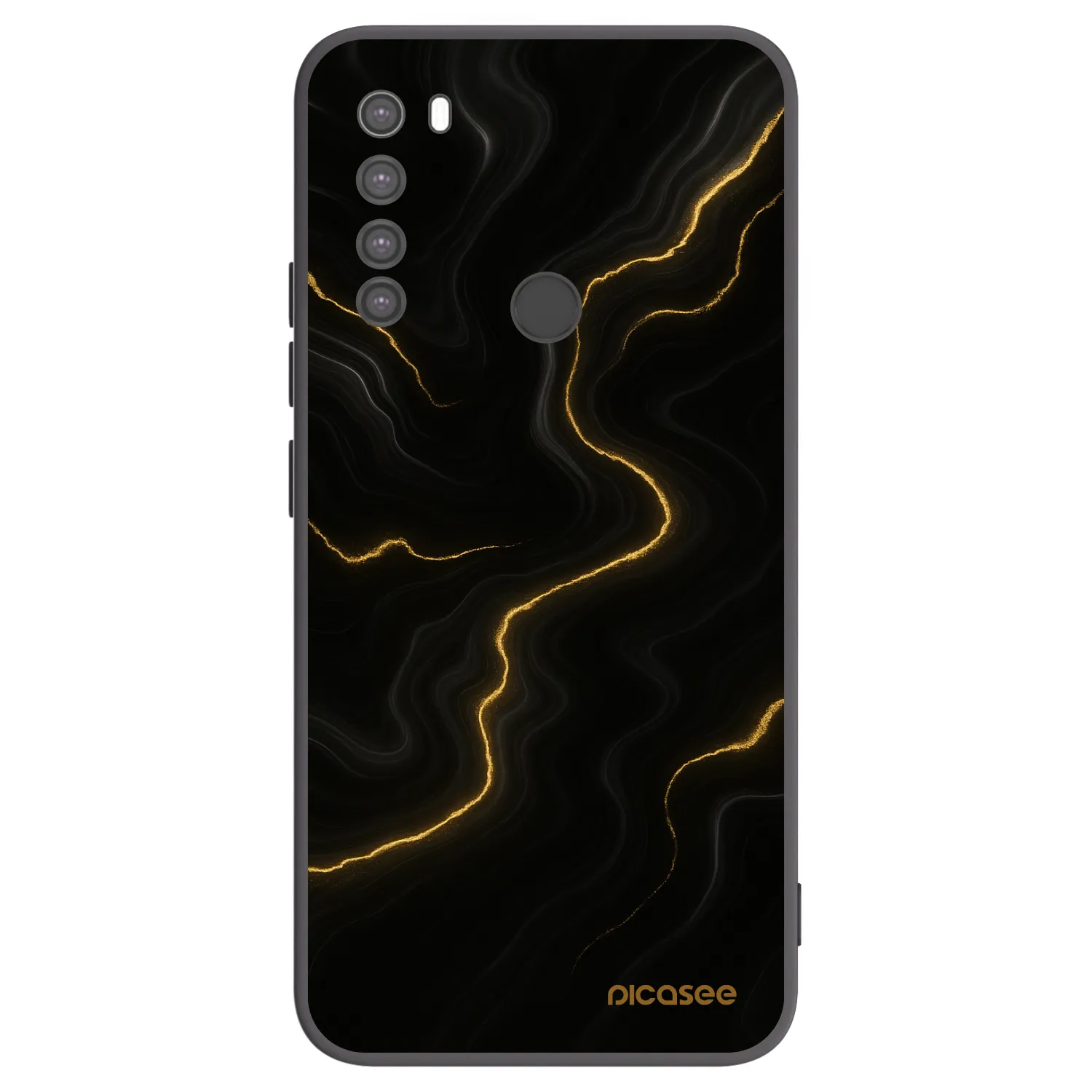 Picasee crna silikonska maskica za Xiaomi Redmi Note 8 - Thunder
