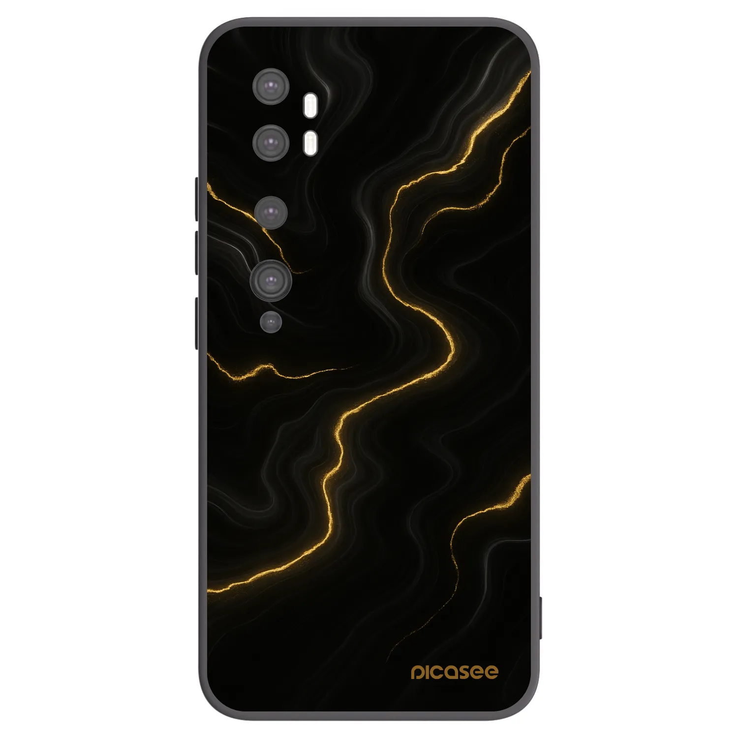 Picasee crna silikonska maskica za Xiaomi Mi Note 10 (Pro) - Thunder