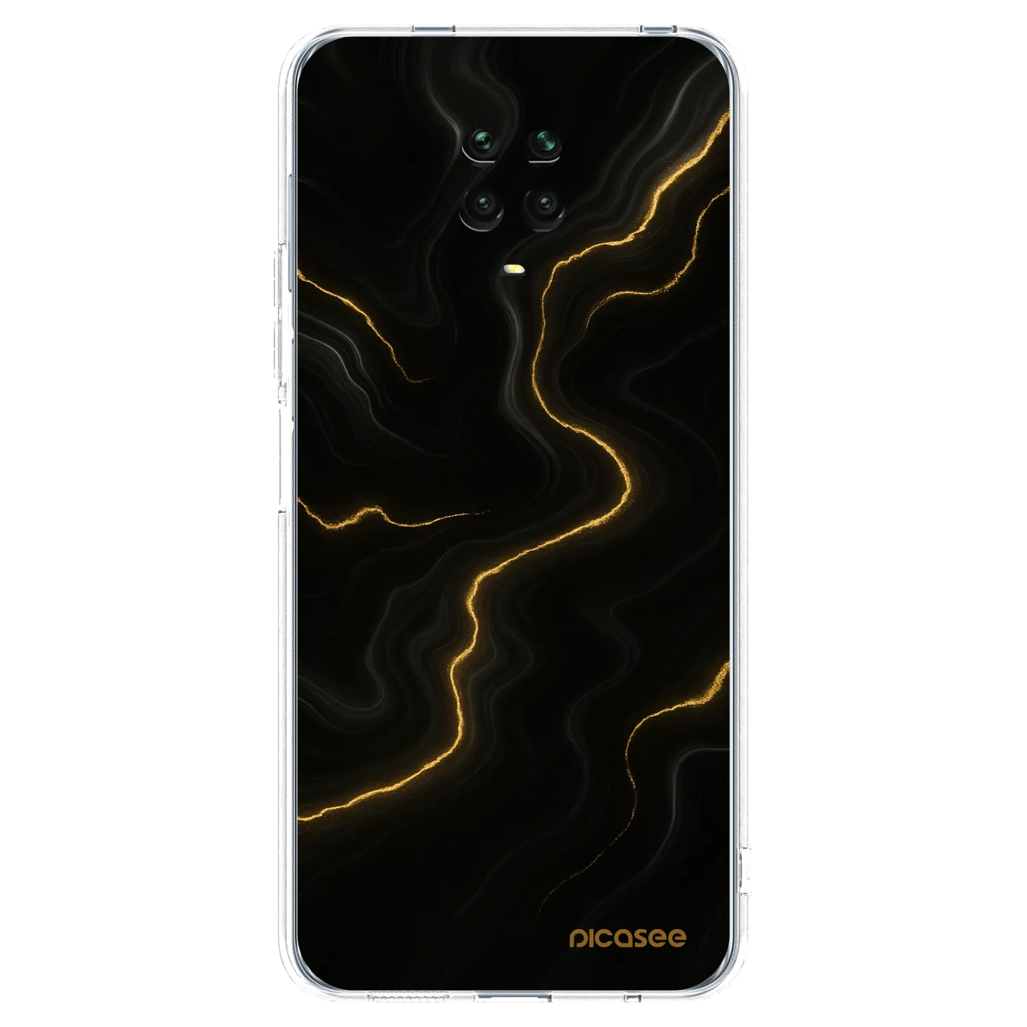 Picasee silikonska prozirna maskica za Xiaomi Redmi Note 9 Pro - Thunder