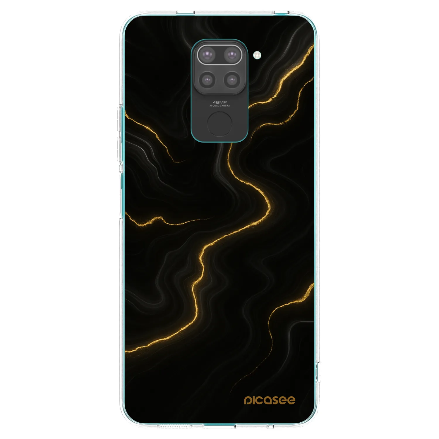 Picasee crna silikonska maskica za Xiaomi Redmi Note 9 - Thunder