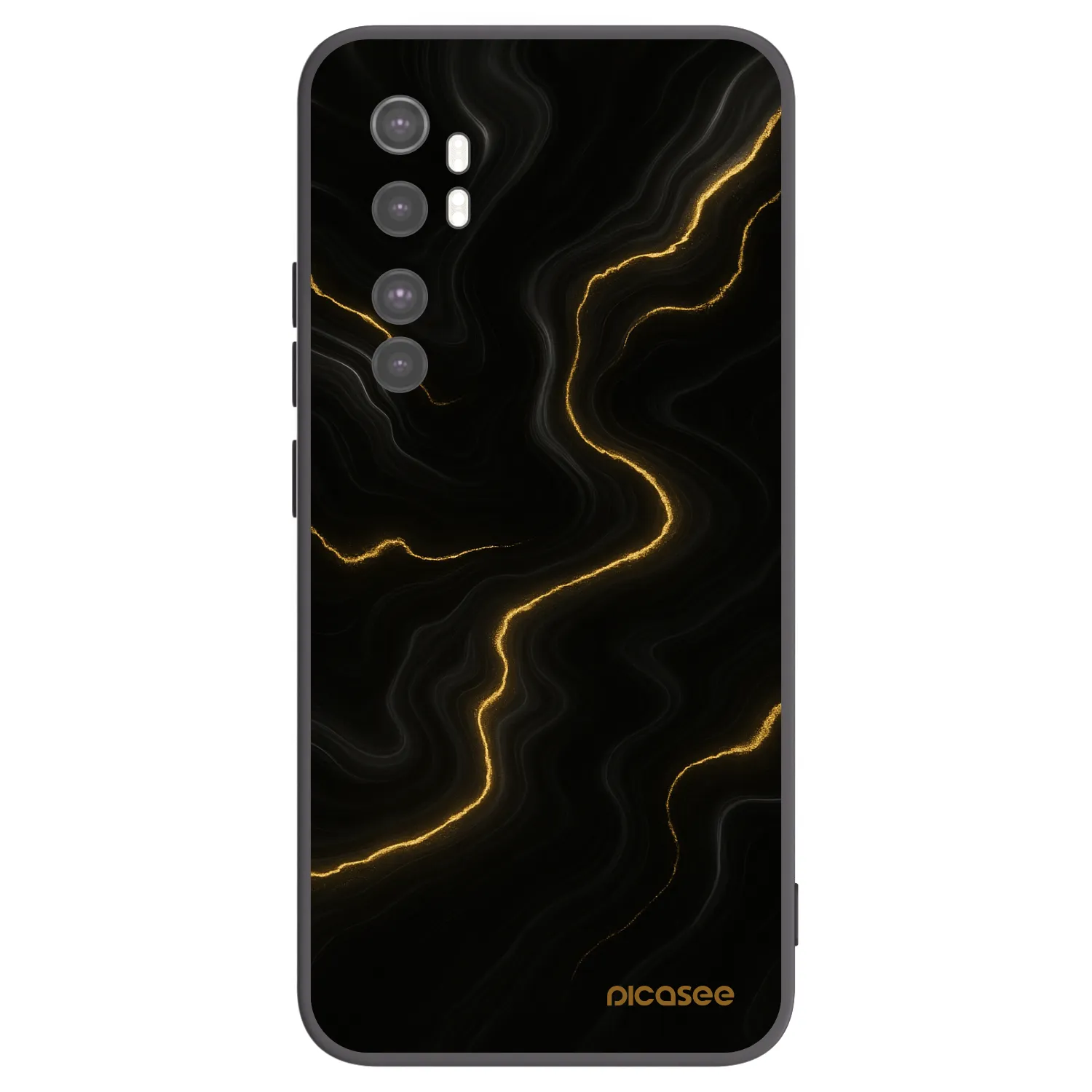 Picasee crna silikonska maskica za Xiaomi Mi Note 10 Lite - Thunder