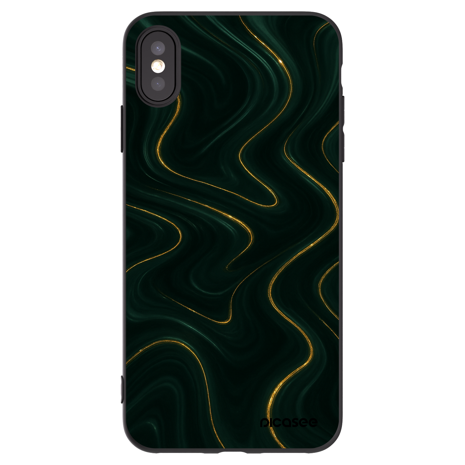 Picasee crna silikonska maskica za Apple iPhone XS Max - Vawes