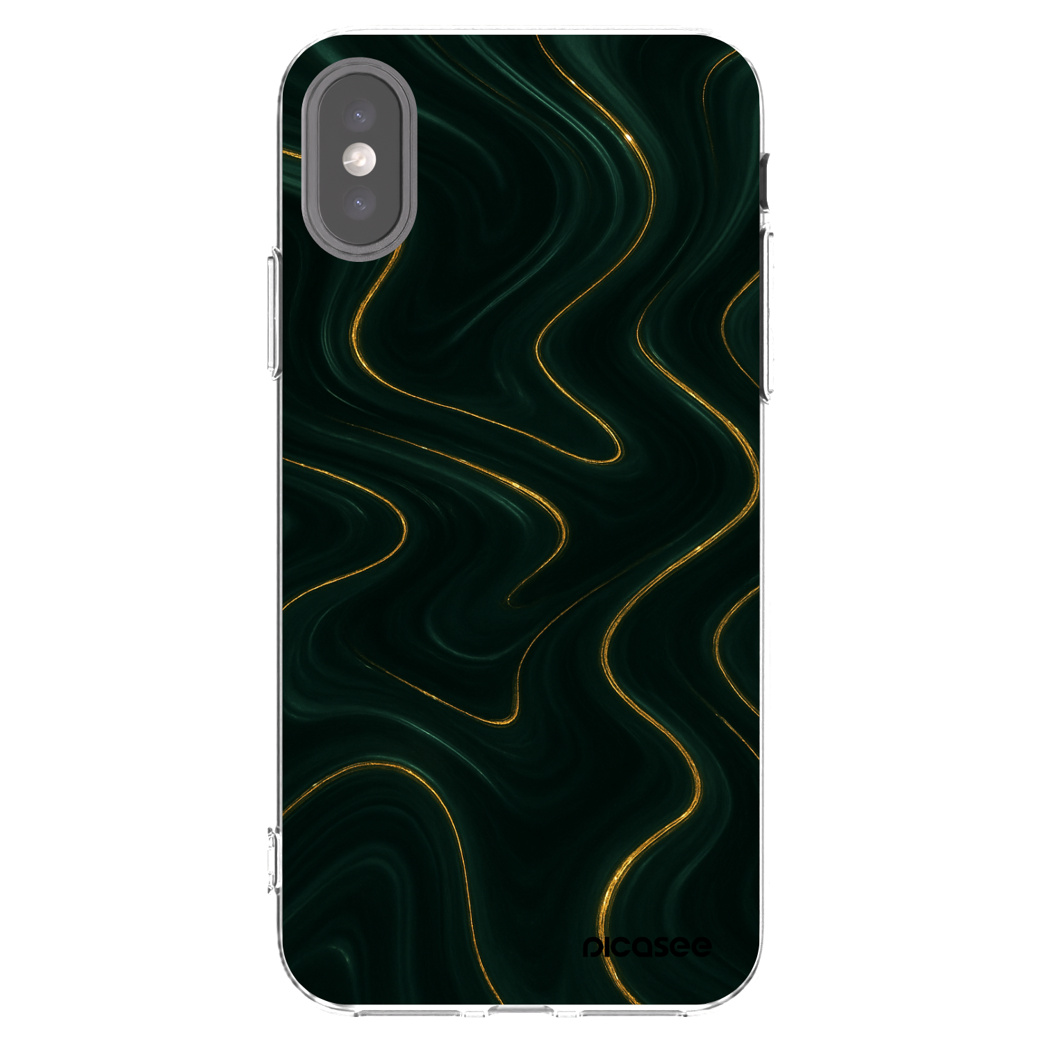 Picasee silikonska prozirna maskica za Apple iPhone X/XS - Vawes