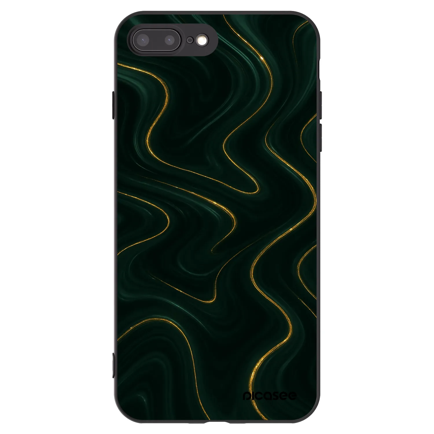 Picasee crna silikonska maskica za Apple iPhone 8 Plus - Vawes