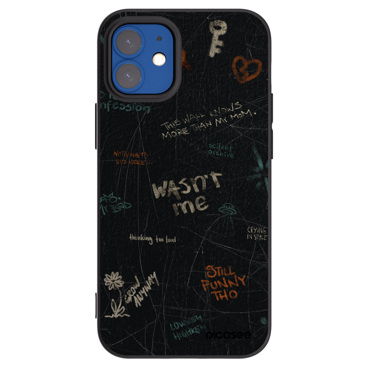 Picasee crna silikonska maskica za Apple iPhone 12 mini - CONFESSION