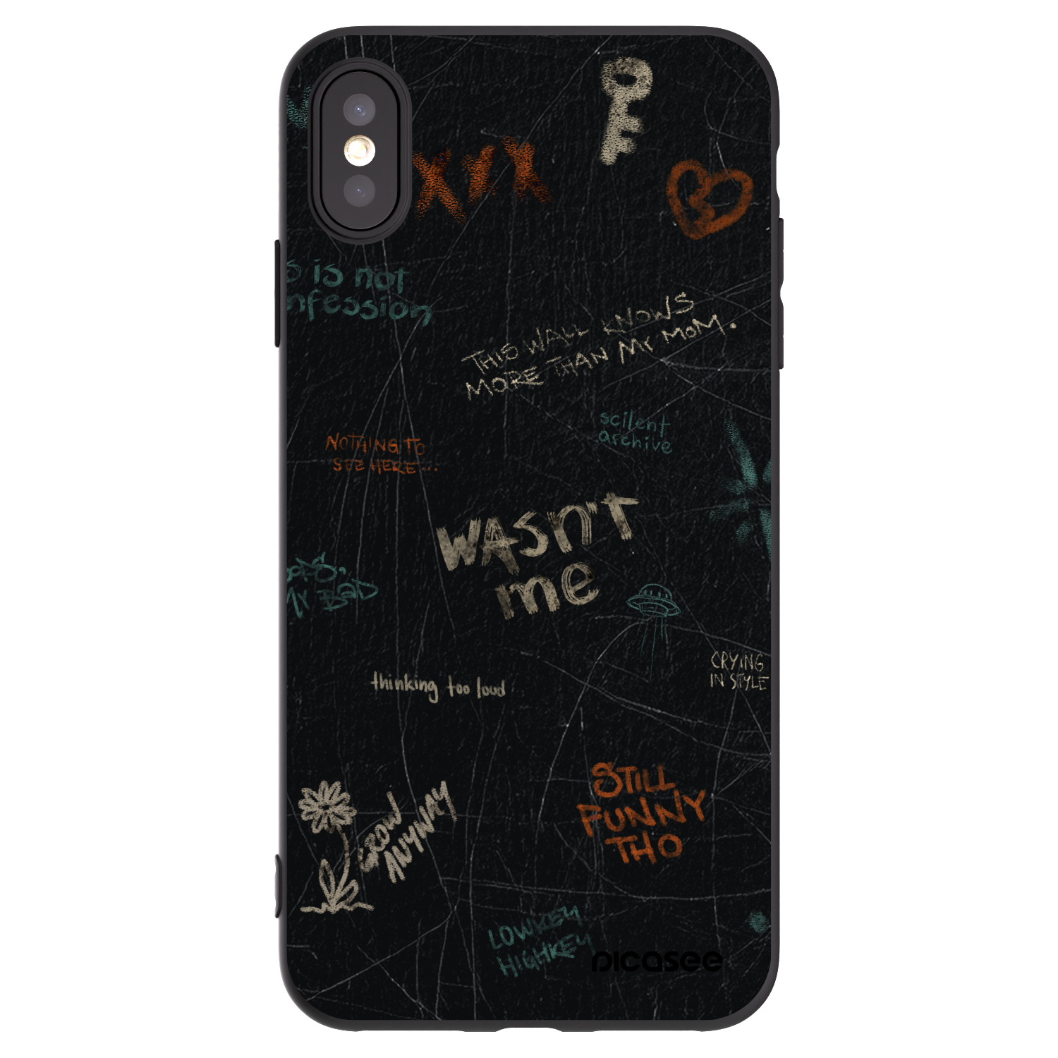 Picasee crna silikonska maskica za Apple iPhone XS Max - CONFESSION