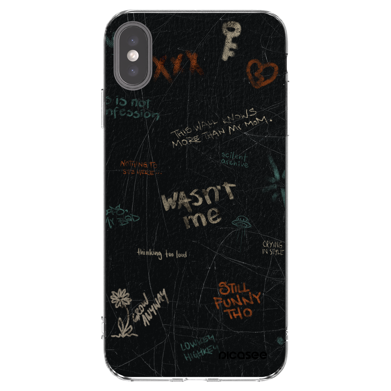 Picasee silikonska prozirna maskica za Apple iPhone XS Max - CONFESSION