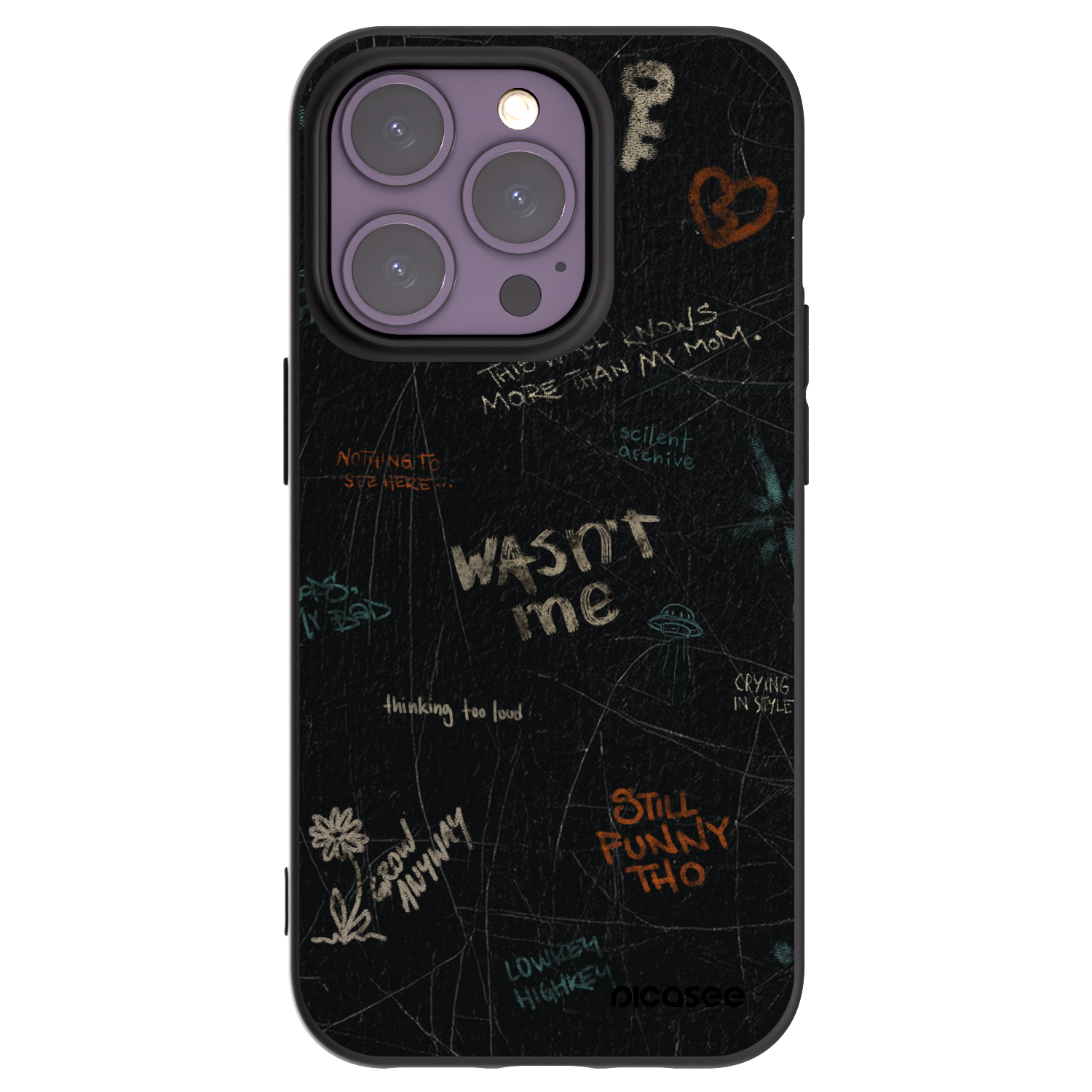 Picasee crna silikonska maskica za Apple iPhone 14 Pro - CONFESSION