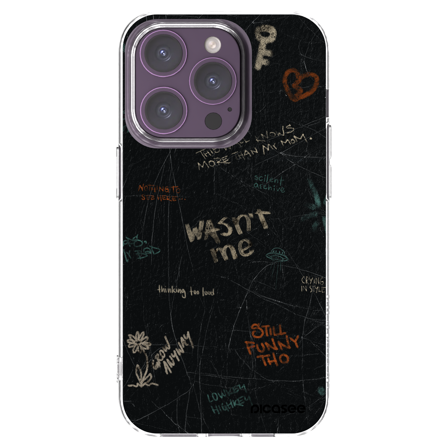 Picasee silikonska prozirna maskica za Apple iPhone 14 Pro - CONFESSION