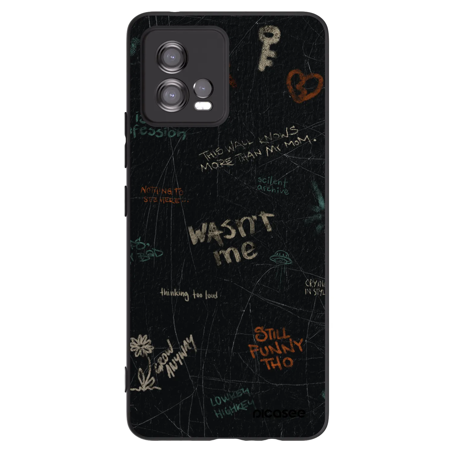 Picasee crna silikonska maskica za Motorola Moto G72 - CONFESSION