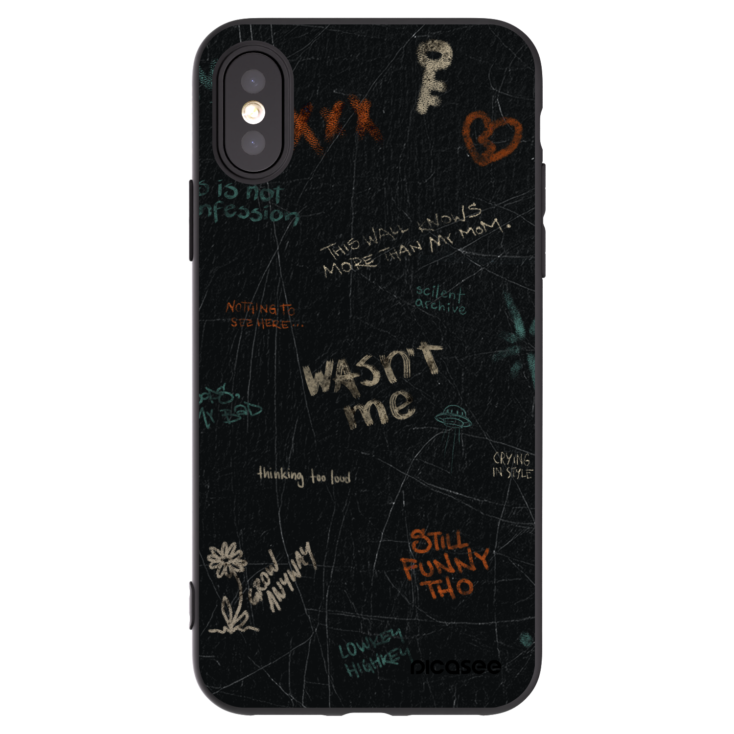 Picasee crna silikonska maskica za Apple iPhone X/XS - CONFESSION