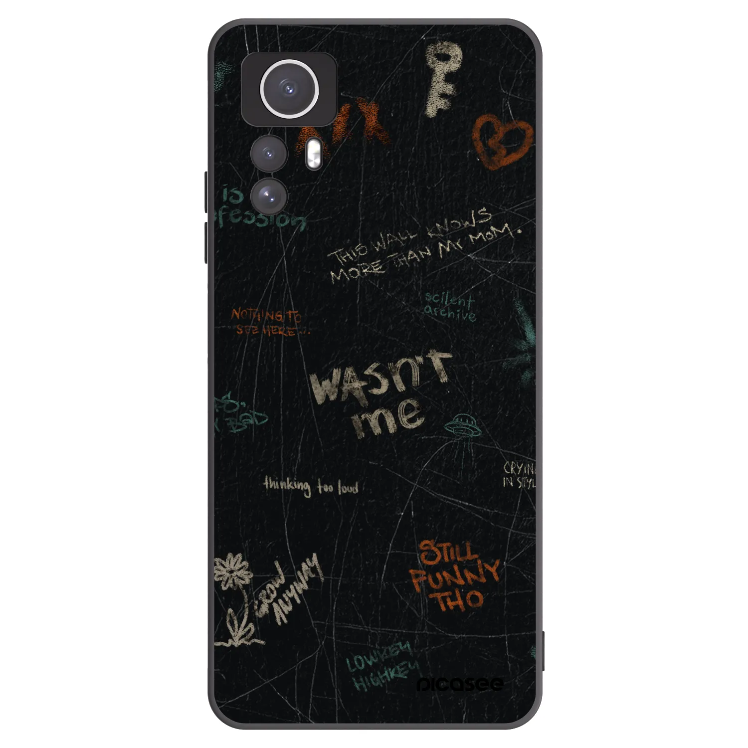 Picasee crna silikonska maskica za Xiaomi Redmi Note 12S - CONFESSION