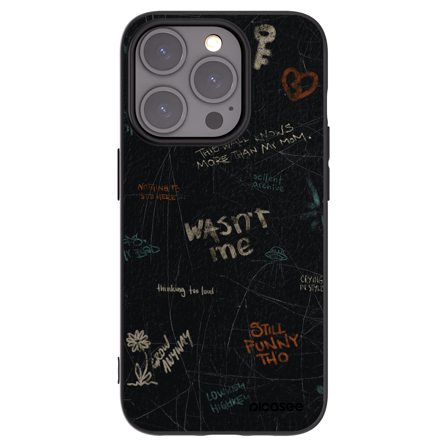 Picasee crna silikonska maskica za Apple iPhone 15 Pro - CONFESSION