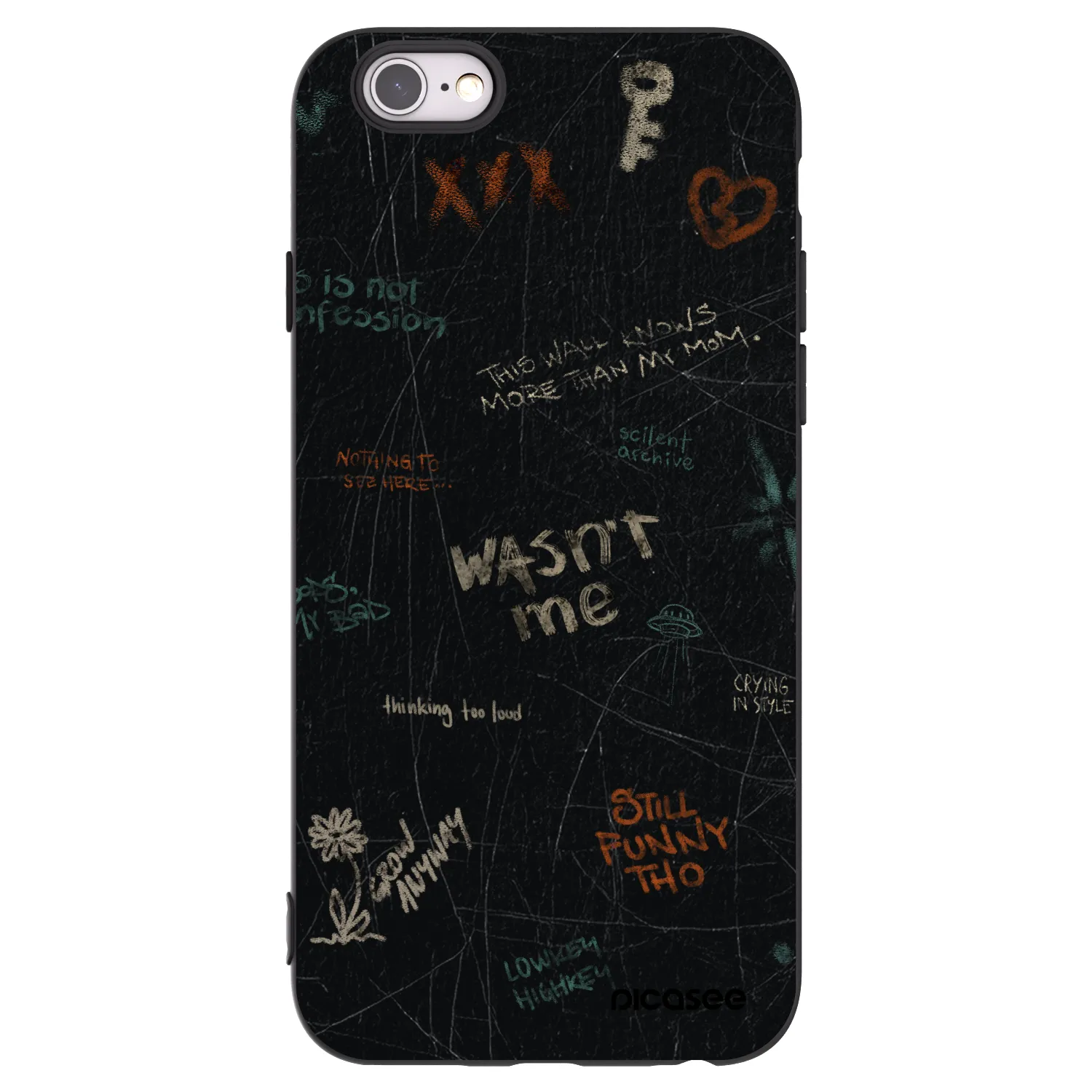 Picasee crna silikonska maskica za Apple iPhone 6/6S - CONFESSION
