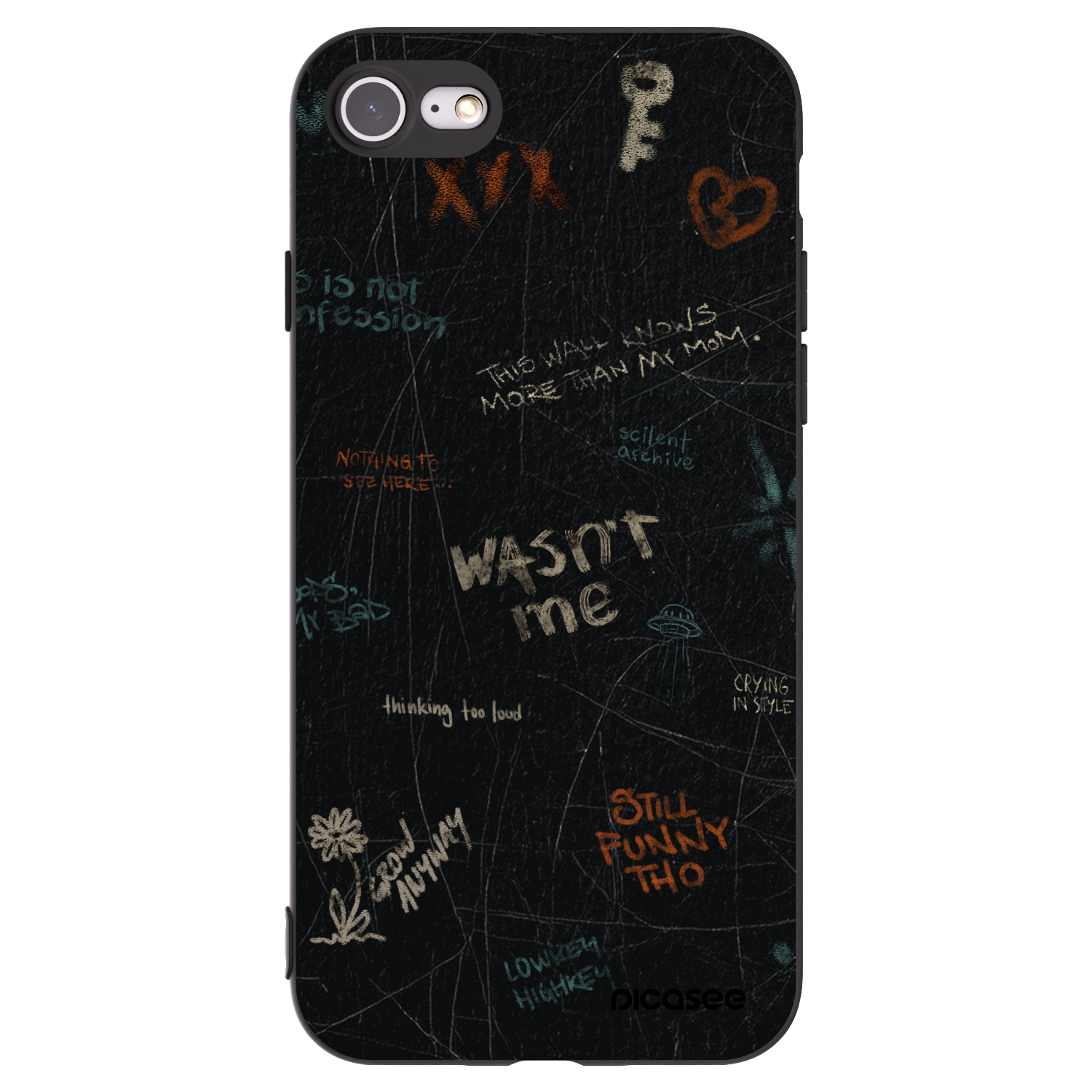 Picasee crna silikonska maskica za Apple iPhone 7 - CONFESSION