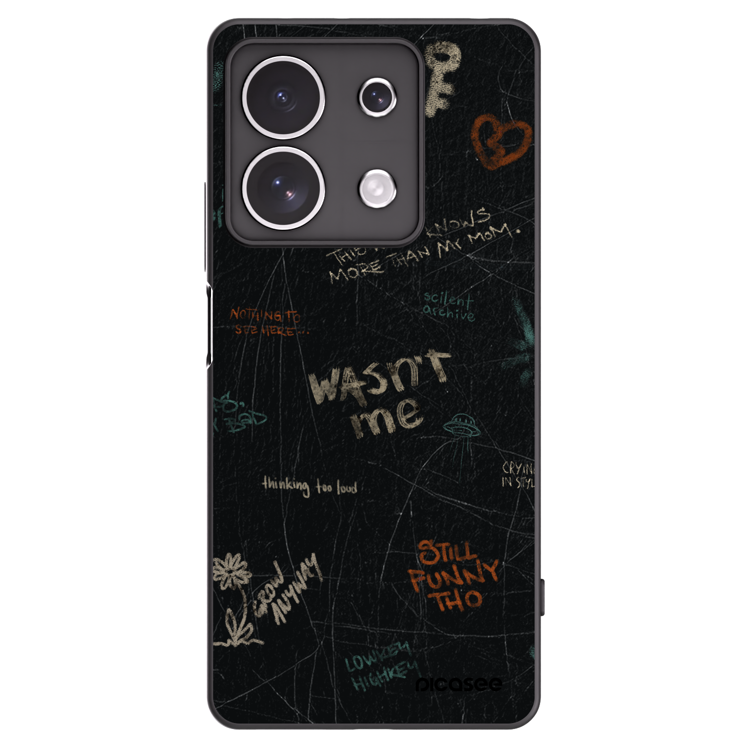 Picasee crna silikonska maskica za Xiaomi Redmi Note 13 4G - CONFESSION