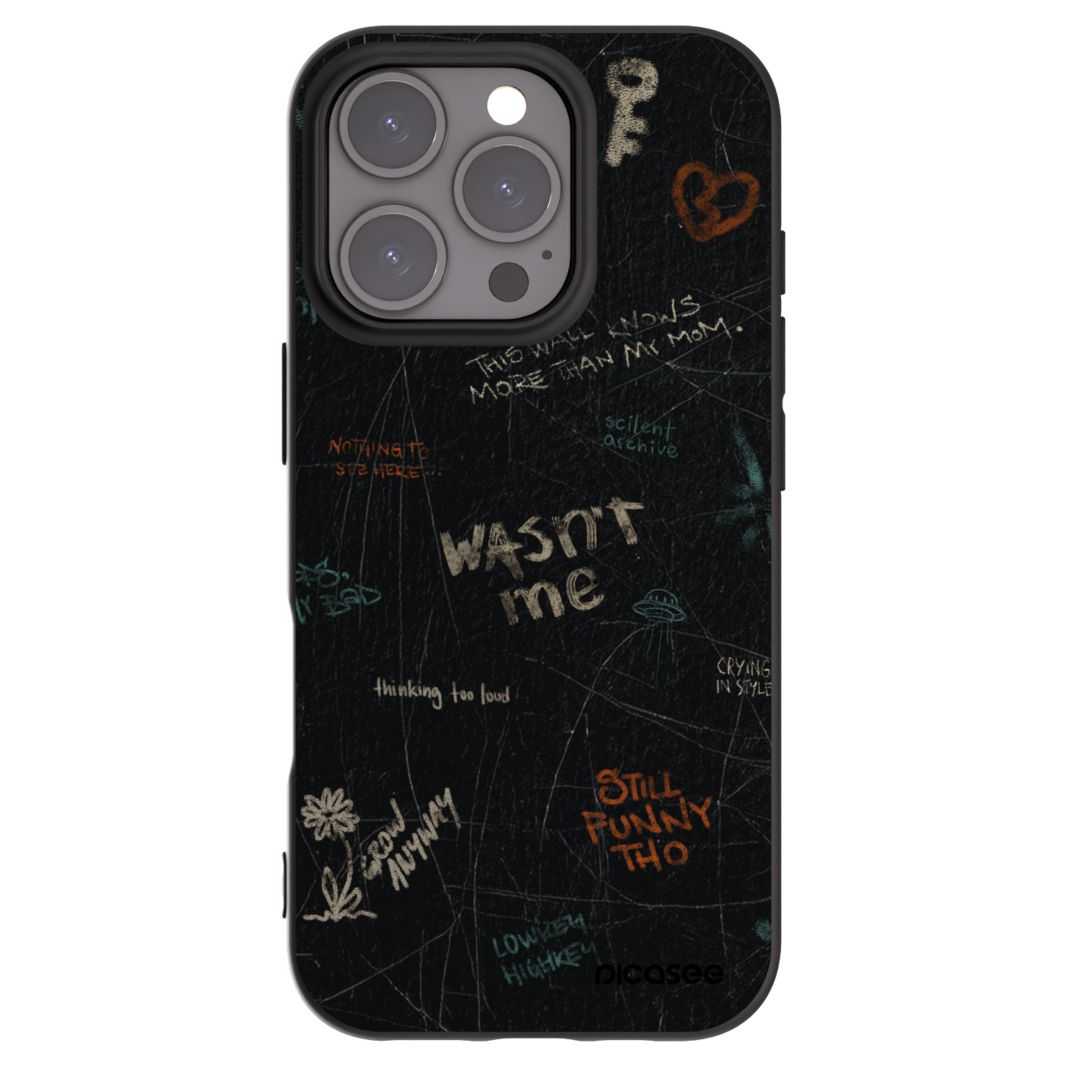 Picasee crna silikonska maskica za Apple iPhone 16 Pro - CONFESSION