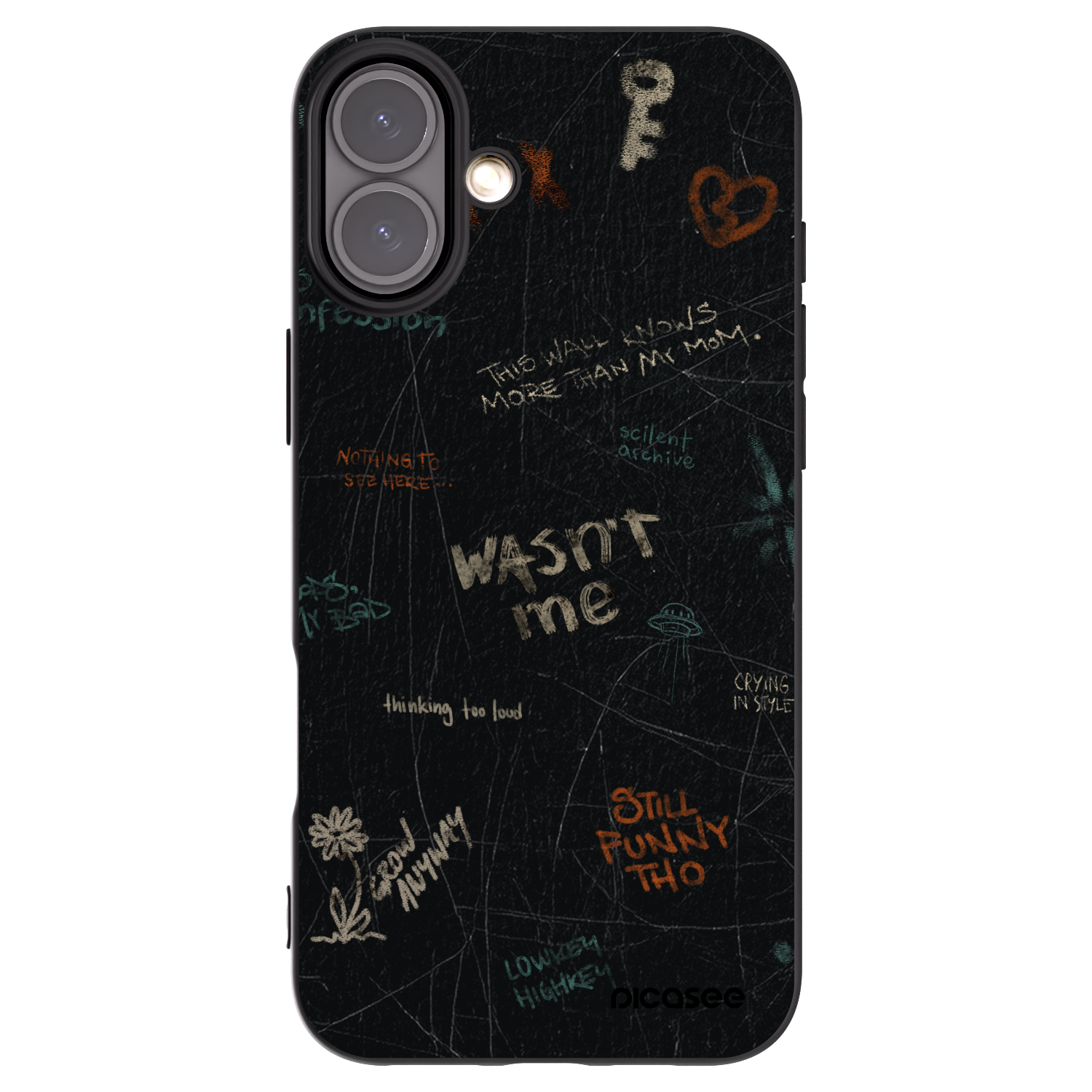 Picasee crna silikonska maskica za Apple iPhone 16 Plus - CONFESSION