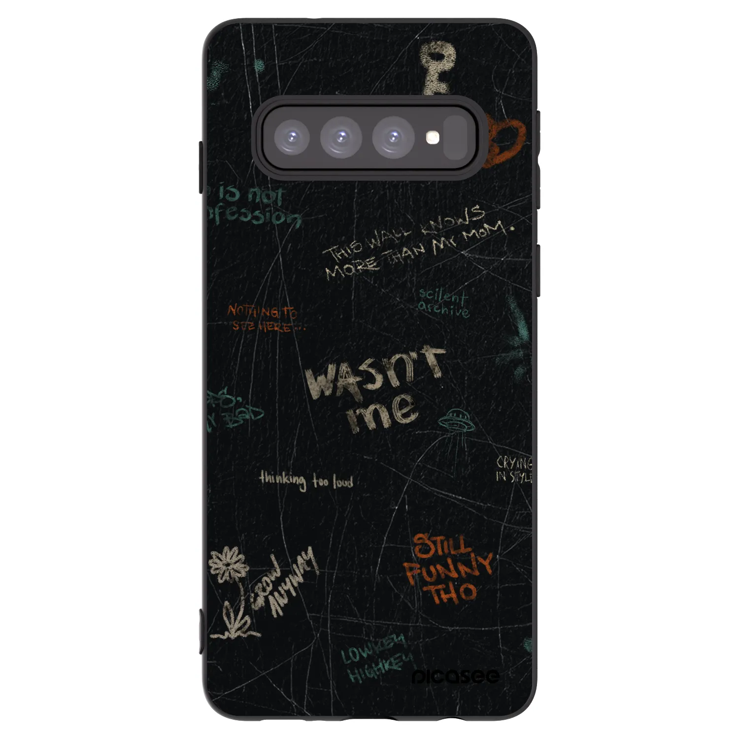 Picasee crna silikonska maskica za Samsung Galaxy S10 G973 - CONFESSION