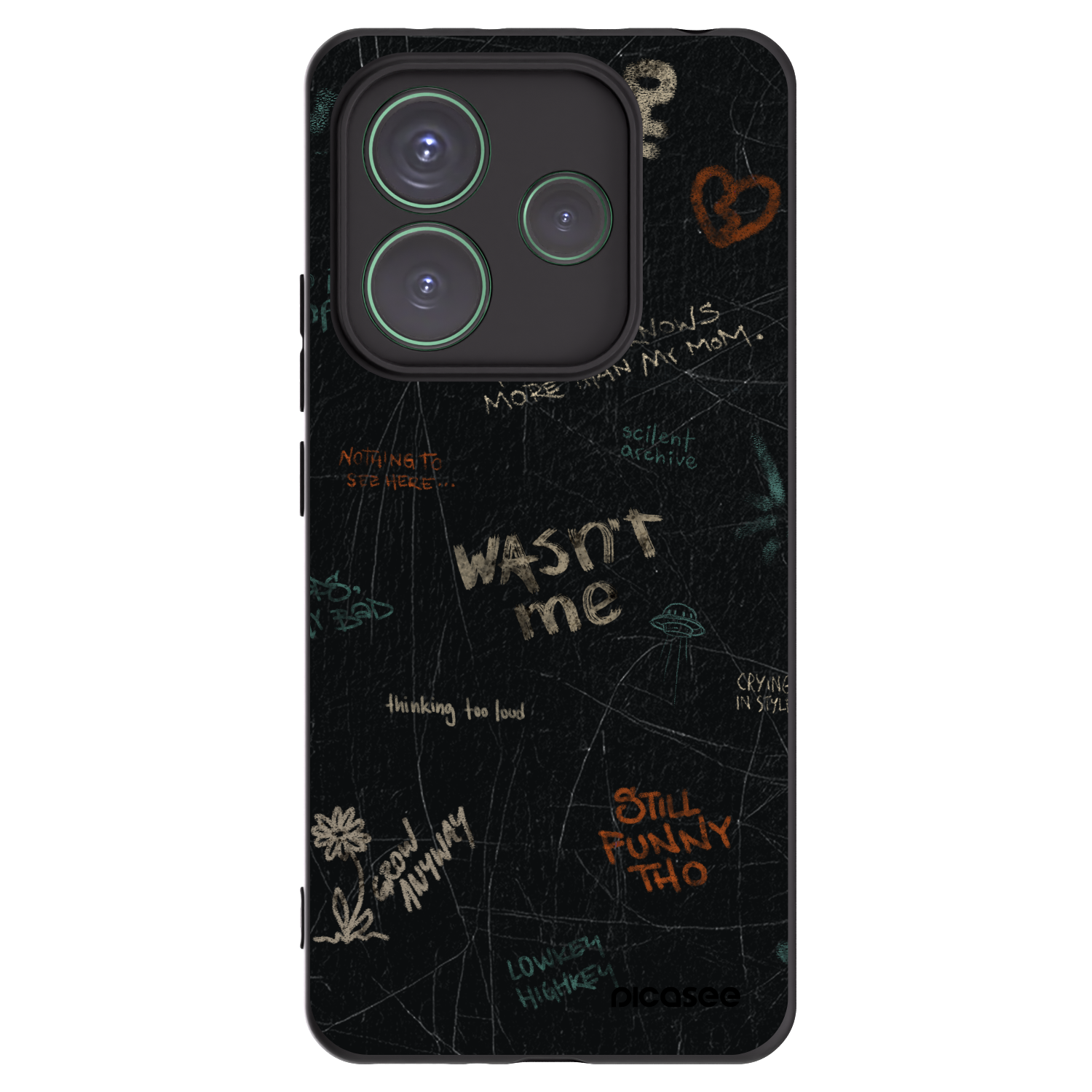 Picasee crna silikonska maskica za Xiaomi Redmi Note 14 5G - CONFESSION