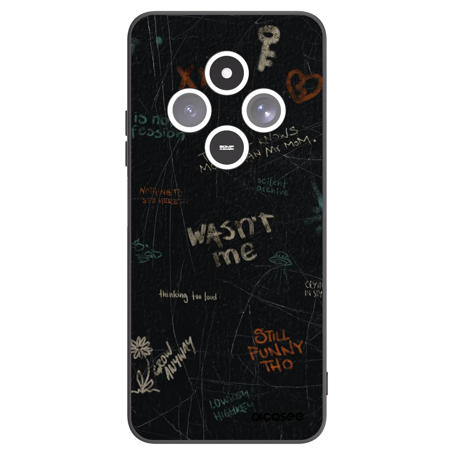 Picasee crna silikonska maskica za Xiaomi Redmi 14C - CONFESSION
