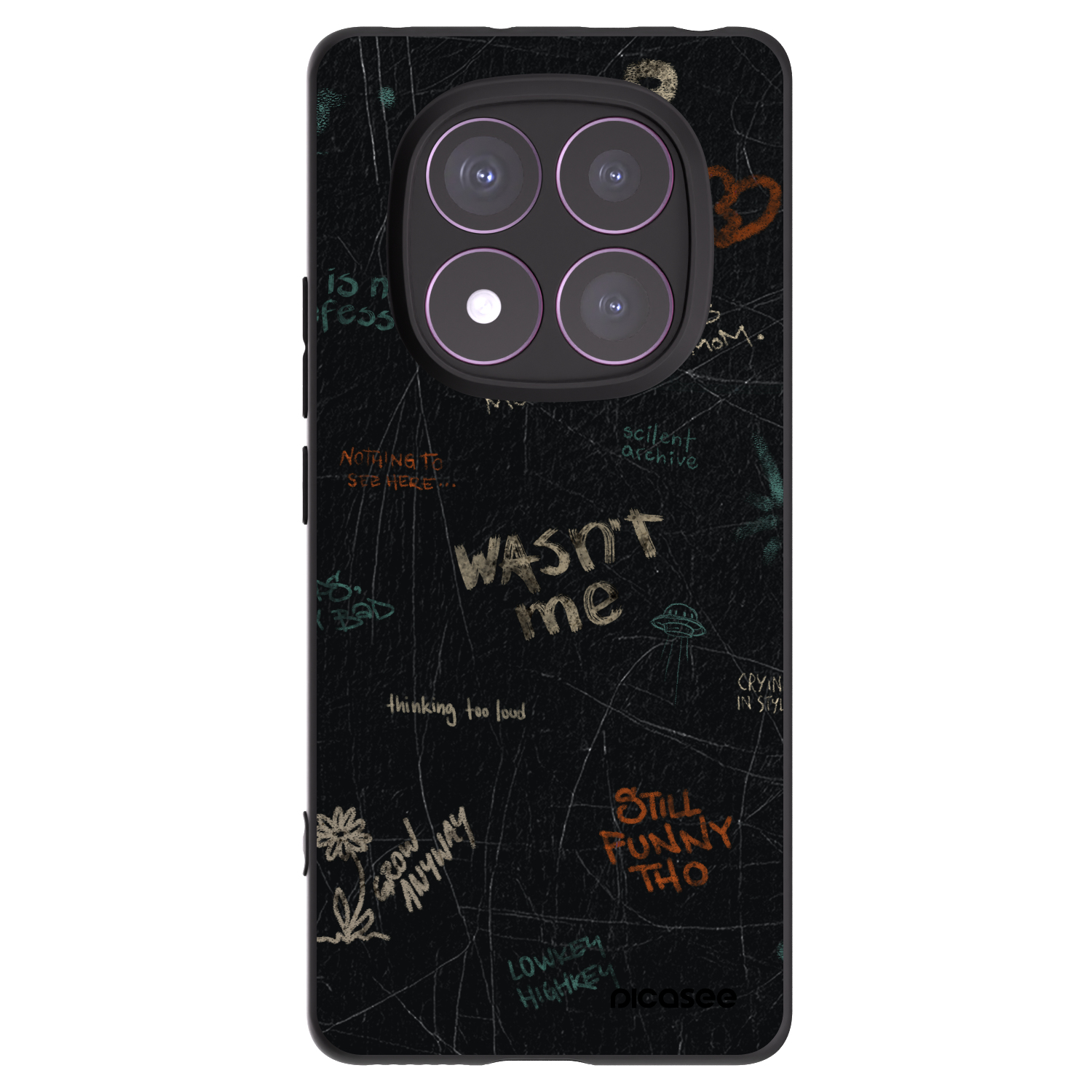 Picasee crna silikonska maskica za Xiaomi Redmi Note 14 Pro 4G - CONFESSION