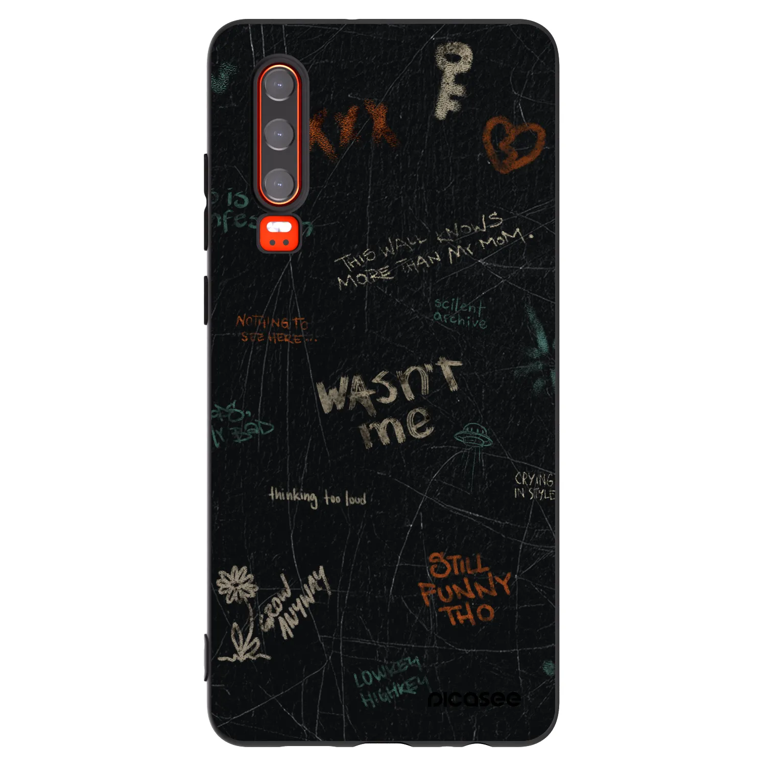 Picasee crna silikonska maskica za Huawei P30 - CONFESSION