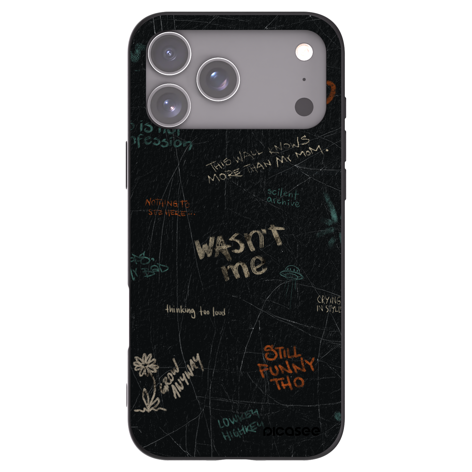 Picasee crna silikonska maskica za Apple iPhone 17 Pro Max - CONFESSION
