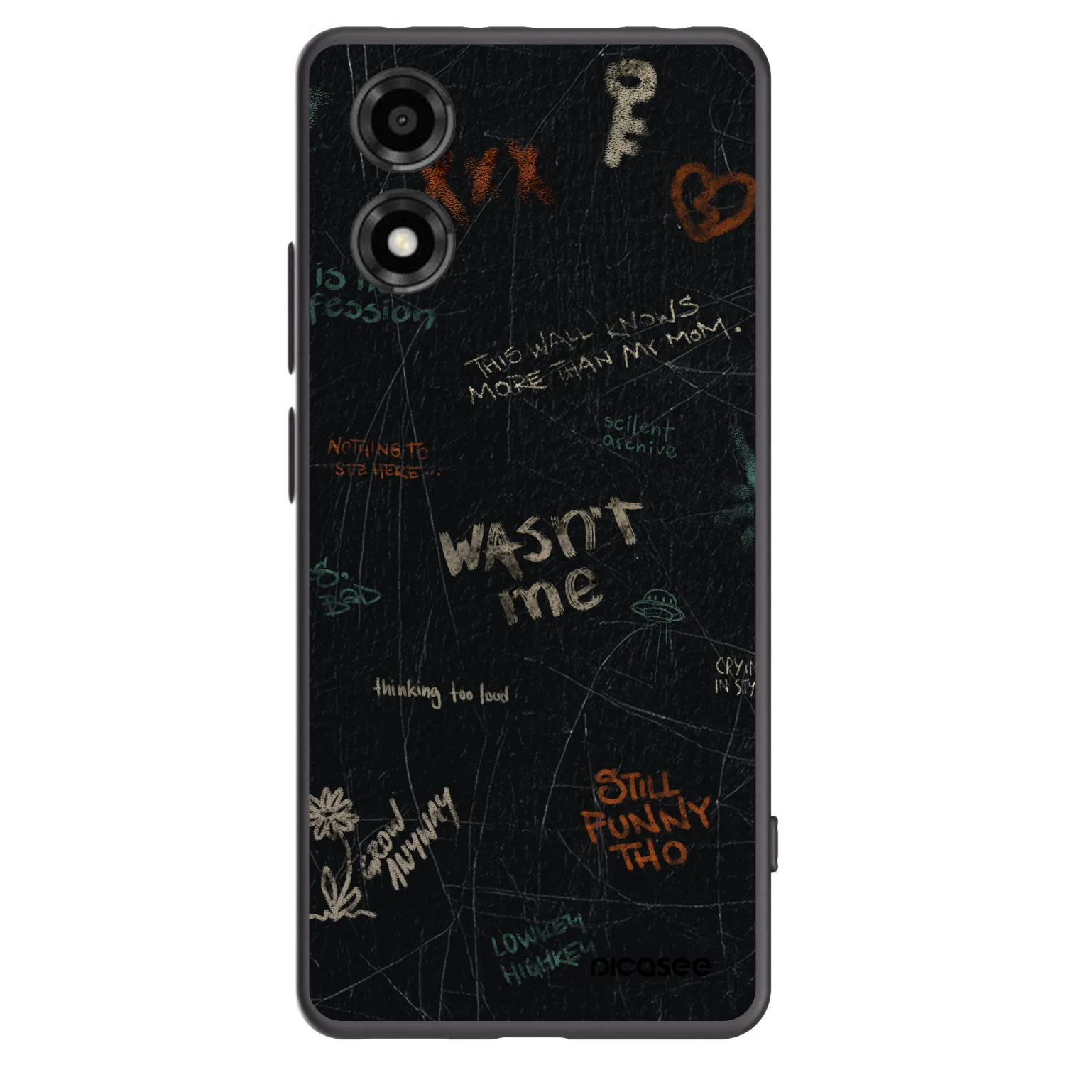 Picasee crna silikonska maskica za Motorola Moto E14 - CONFESSION