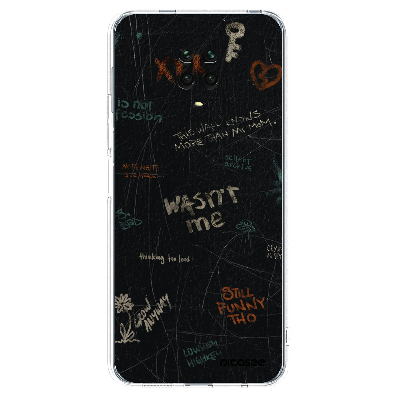 Picasee silikonska prozirna maskica za Xiaomi Redmi Note 9 Pro - CONFESSION