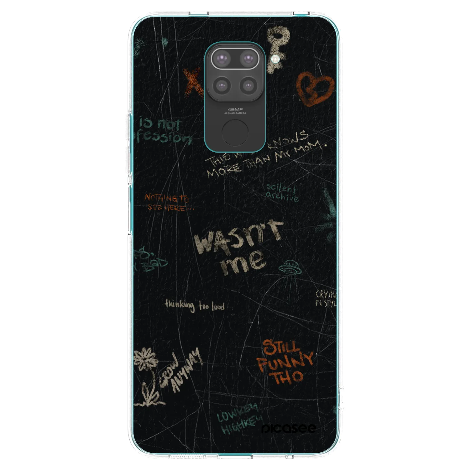 Picasee crna silikonska maskica za Xiaomi Redmi Note 9 - CONFESSION