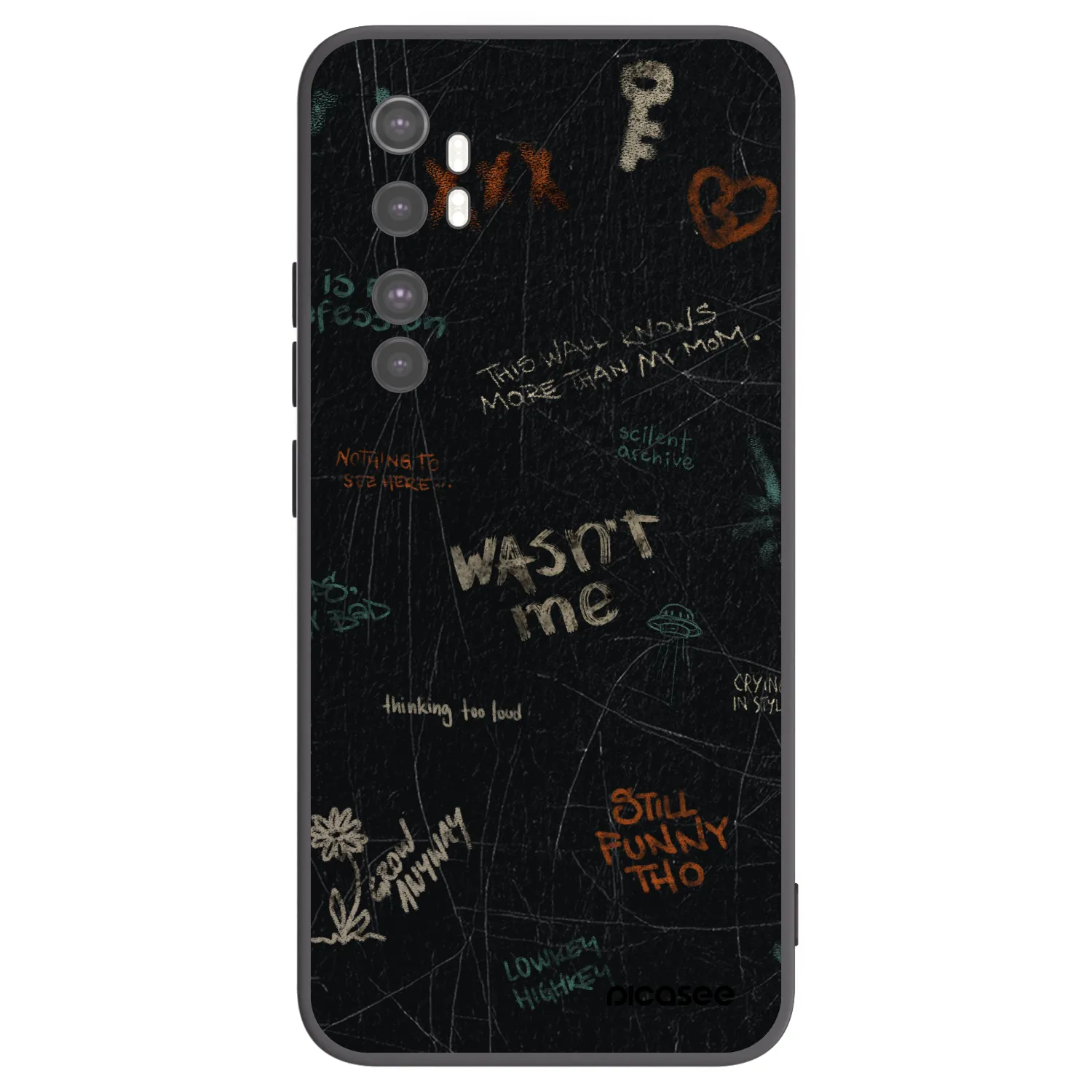 Picasee crna silikonska maskica za Xiaomi Mi Note 10 Lite - CONFESSION