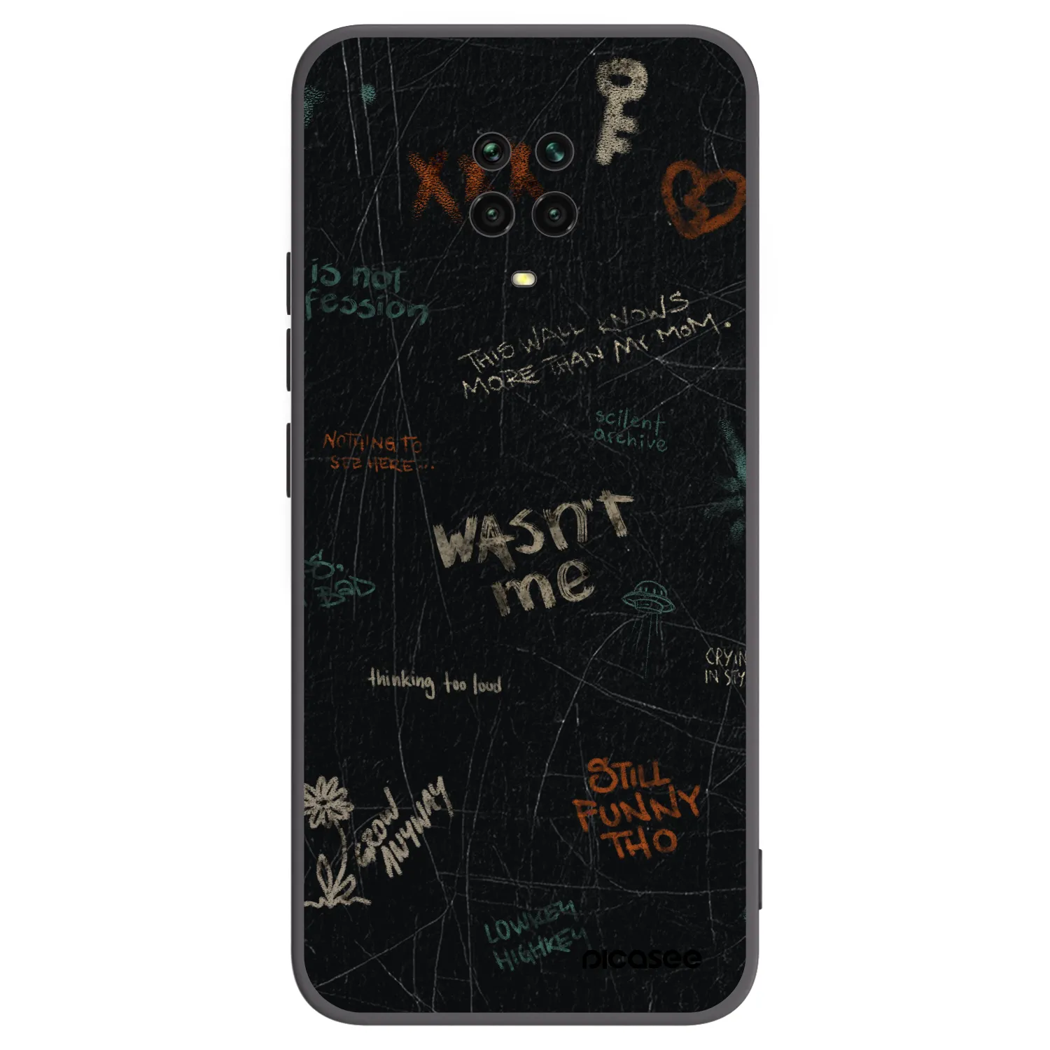Picasee crna silikonska maskica za Xiaomi Redmi Note 9S - CONFESSION