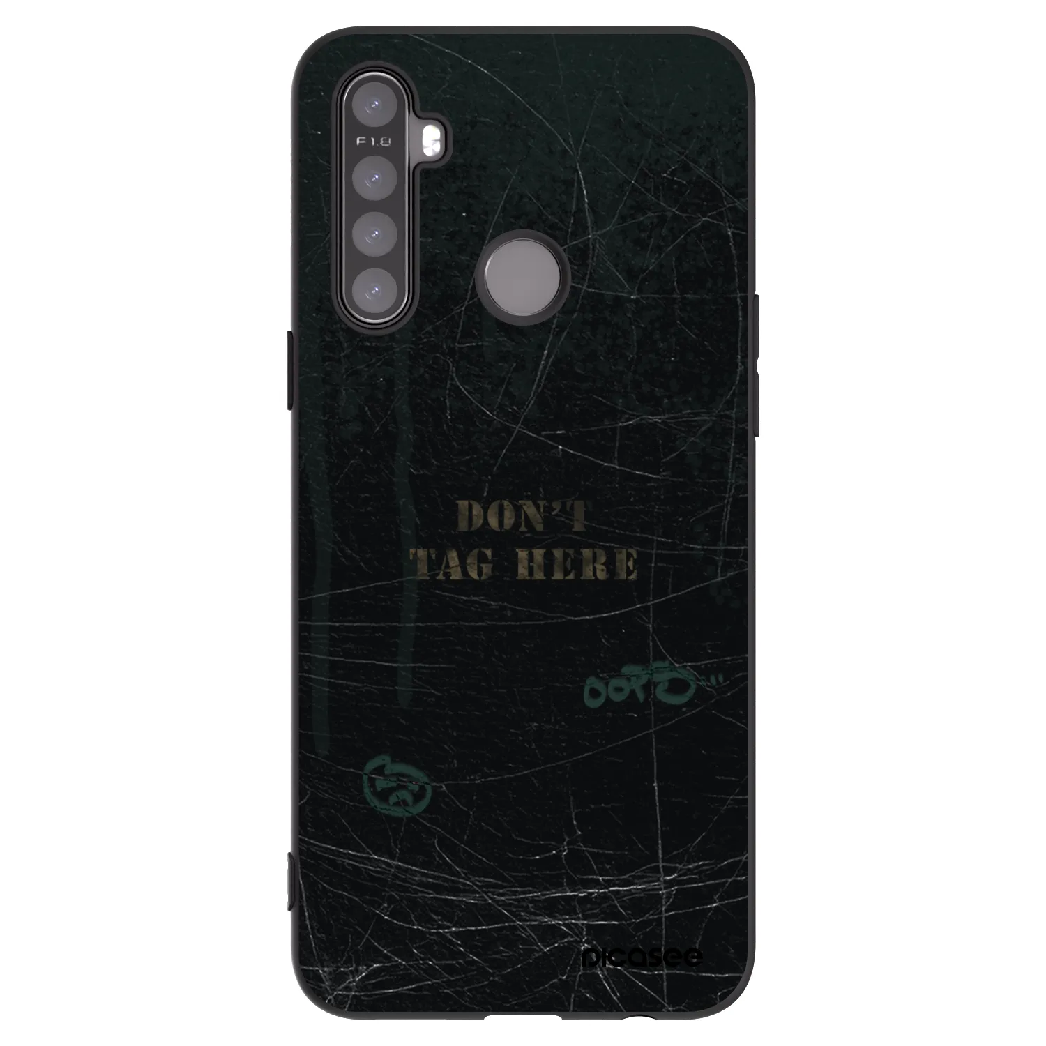 Picasee crna silikonska maskica za Realme 5 - DON´T TAG