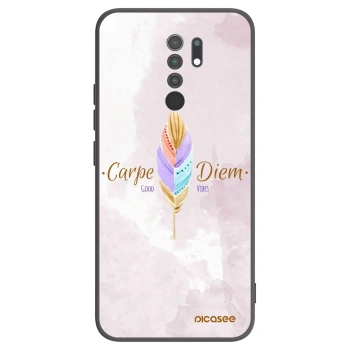 Picasee crna silikonska maskica za Xiaomi Redmi 9 - Carpe Diem