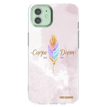 Picasee silikonska prozirna maskica za Apple iPhone 12 - Carpe Diem