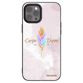 Picasee crna silikonska maskica za Apple iPhone 12 Pro Max - Carpe Diem
