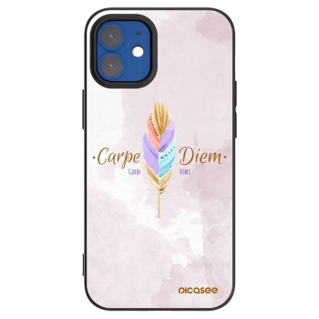 Picasee crna silikonska maskica za Apple iPhone 12 mini - Carpe Diem