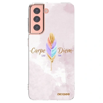 Picasee silikonska prozirna maskica za Samsung Galaxy S21 5G G991B - Carpe Diem
