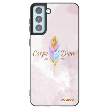 Picasee crna silikonska maskica za Samsung Galaxy S21+ 5G G996F - Carpe Diem