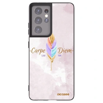 Picasee crna silikonska maskica za Samsung Galaxy S21 Ultra 5G G998B - Carpe Diem