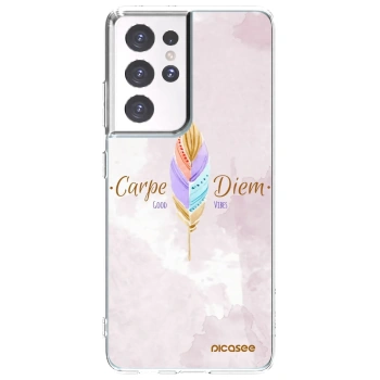 Picasee silikonska prozirna maskica za Samsung Galaxy S21 Ultra 5G G998B - Carpe Diem