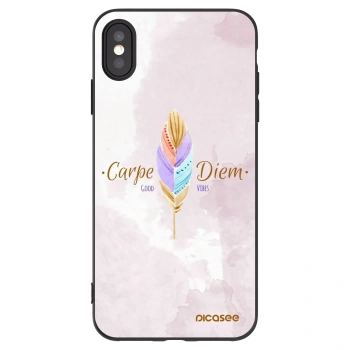Picasee crna silikonska maskica za Apple iPhone XS Max - Carpe Diem