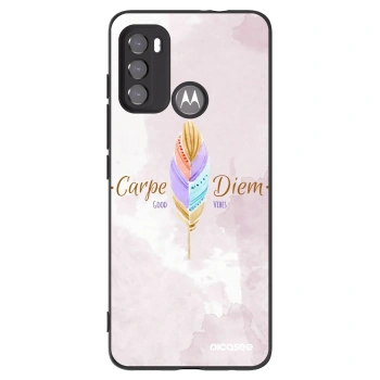 Picasee crna silikonska maskica za Motorola Moto G60 - Carpe Diem